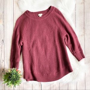 J. Crew Maroon Knit Merino Wool Sweater
